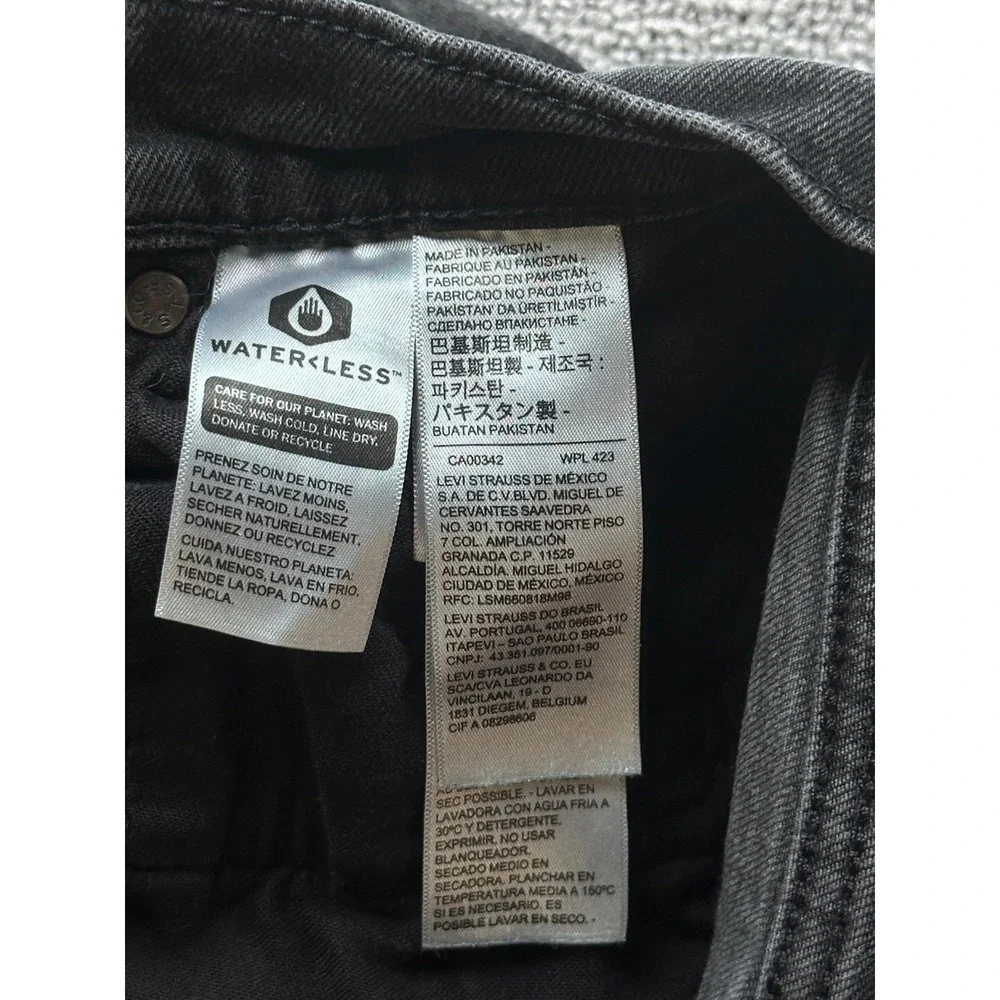Levis Premium 514 Straight Jeans Men W31 L30 Black Stretch Faded Western Rocker
